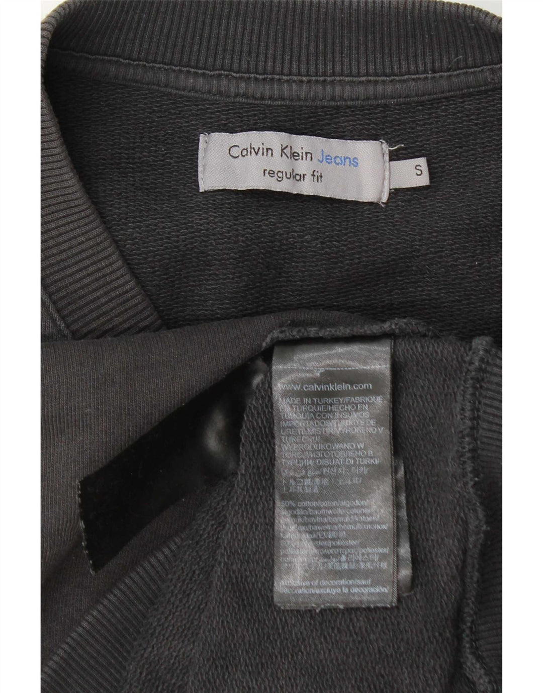 Calvin Klein Jeans Sweat-shirt coupe classique pour homme, petit, gris, coton