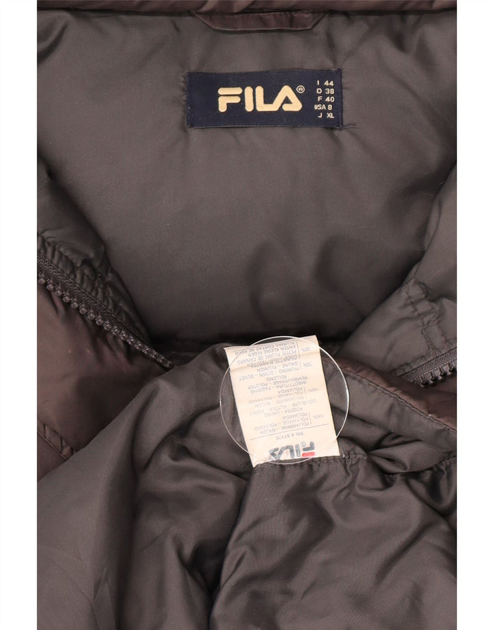 Fila Manteau rembourré à capuche pour femme IT 44 Nylon gris moyen