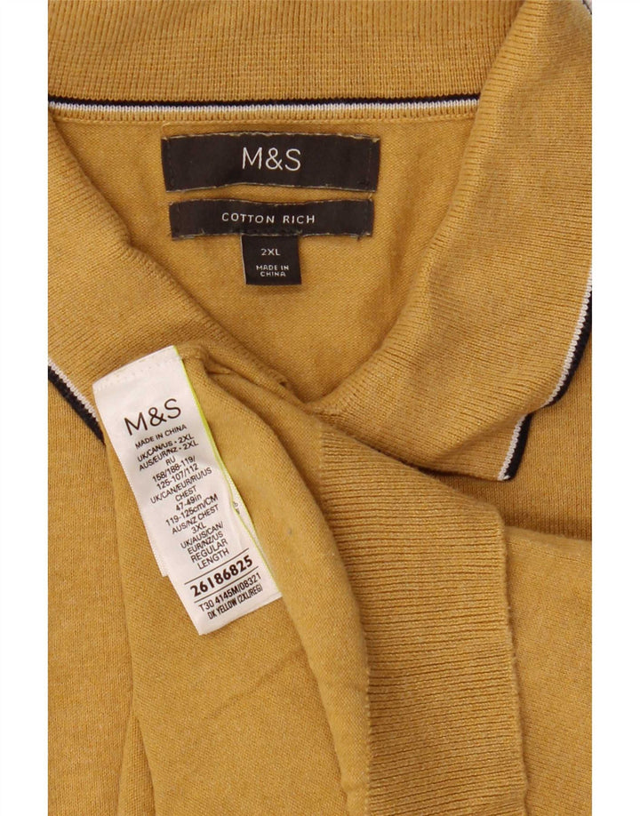 Marks & Spencer Polo Homme 2XL Jaune Coton