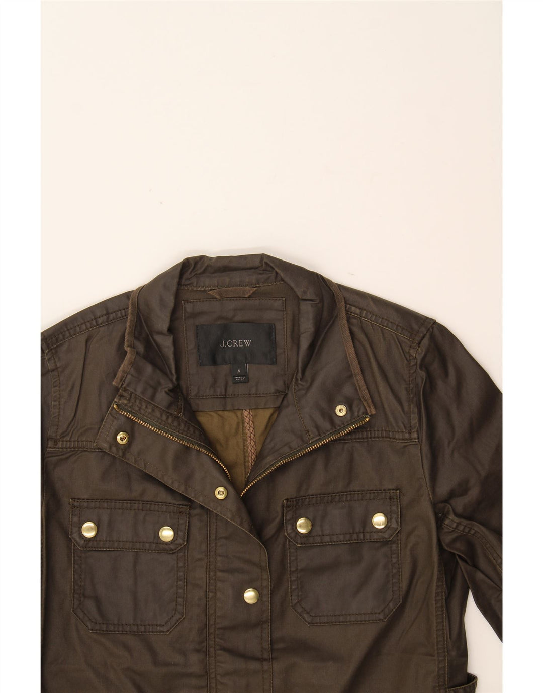 J. CREW Veste utilitaire pour femme UK 10 Petit coton marron
