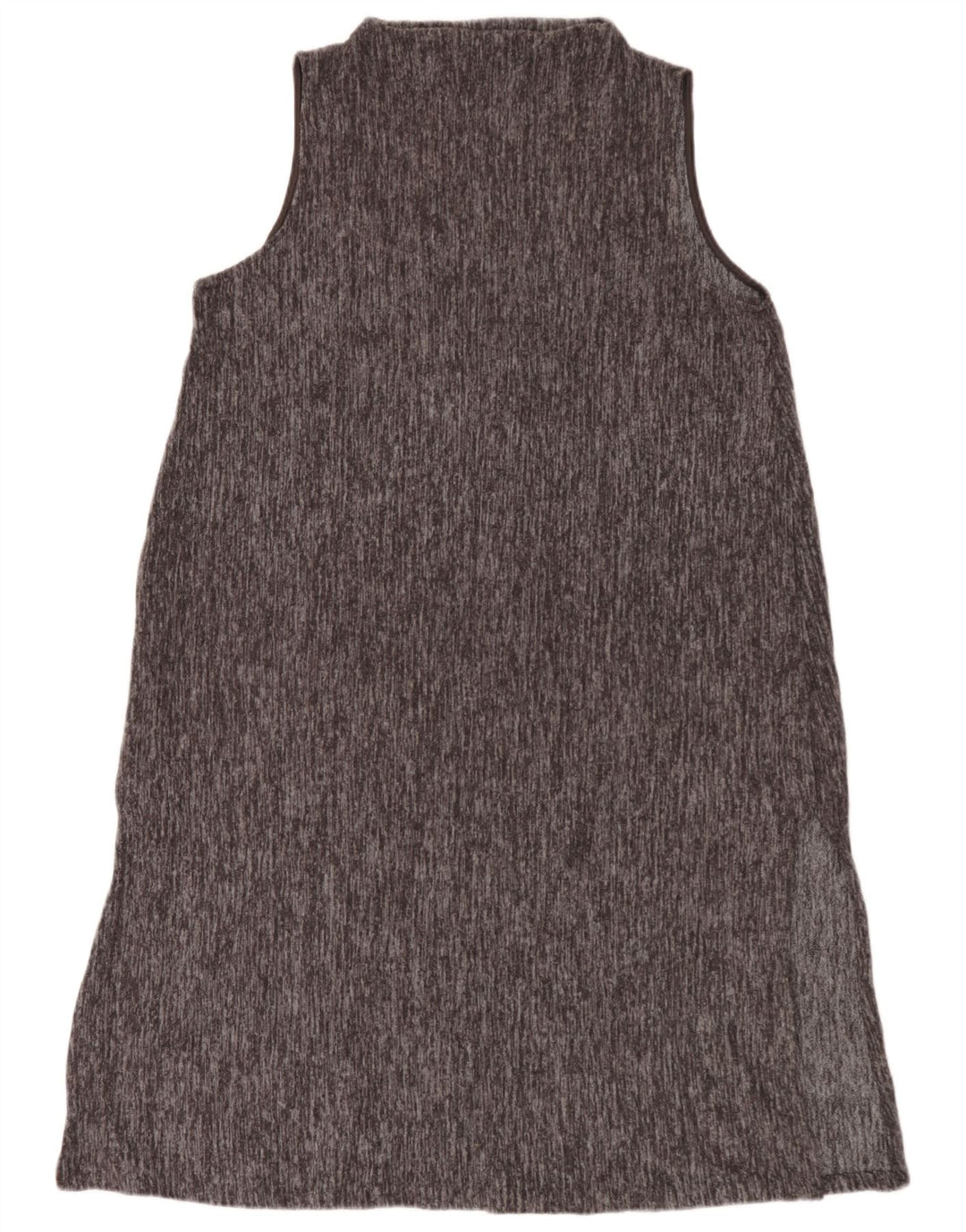 Zara Robe basique sans manches pour femme UK 46 Large Polyester moucheté gris