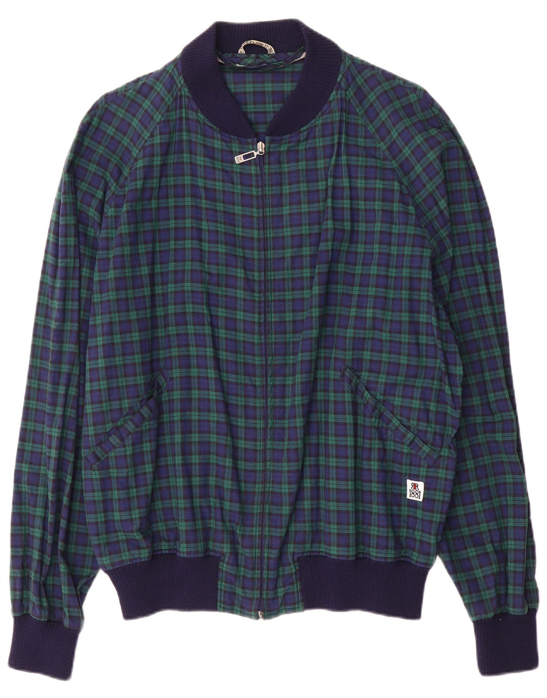 Cerruti 1881 Veste Bomber Homme UK 40 Grand Carreau Vert Polyester