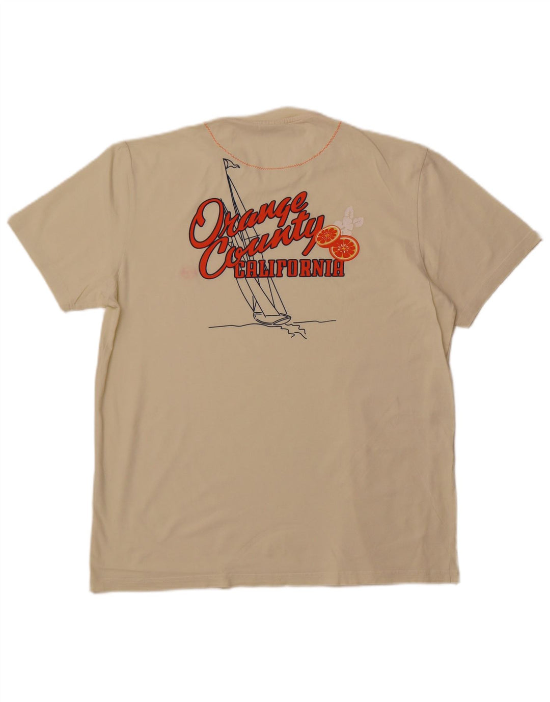 SERGIO TACCHINI T-Shirt Graphique Homme Haut XL Blanc Cassé Coton