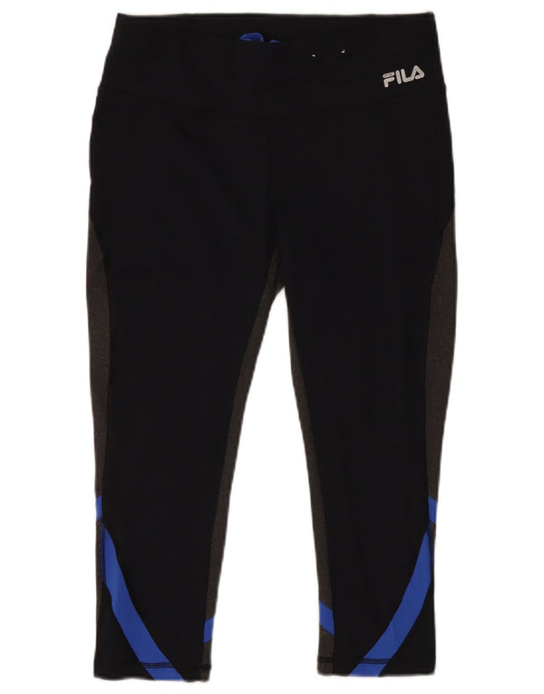 Fila Leggings Capri Femme UK 44 Polyester Colorblock Noir Moyen
