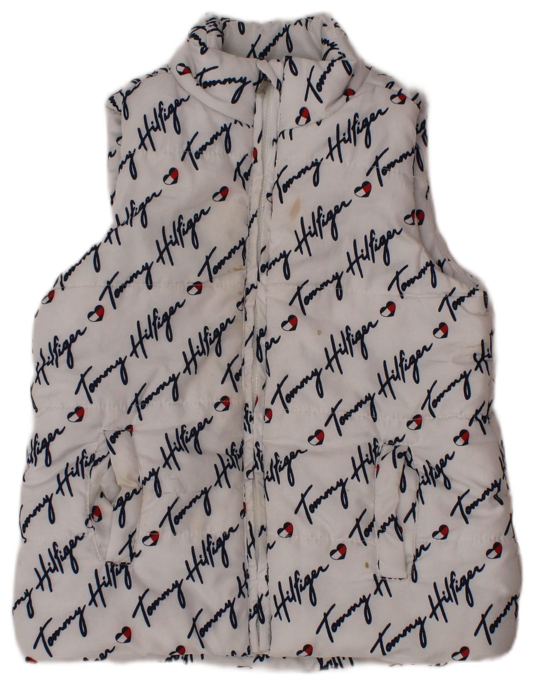 TOMMY HILFIGER Gilet matelassé graphique pour fille 3-4 ans Blanc Polyester