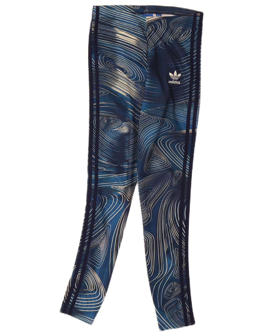 Adidas Leggings à motif abstrait pour femme UK 8 Small Bleu marine Polyester