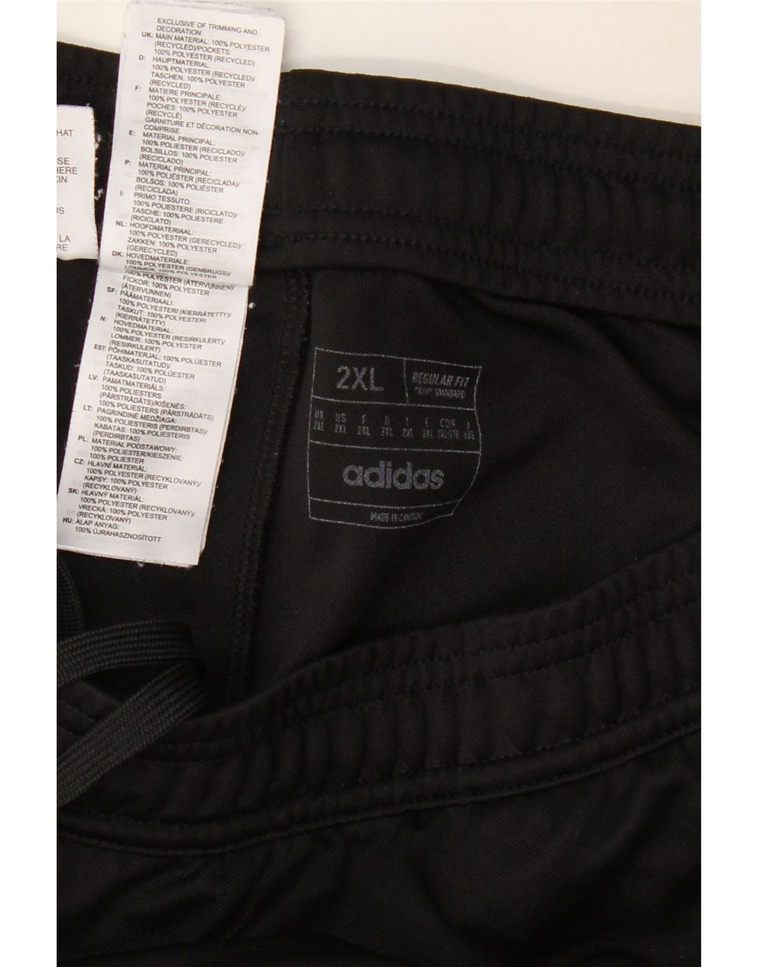 ADIDAS Pantalon de survêtement coupe régulière pour hommes 2XL Noir Polyester