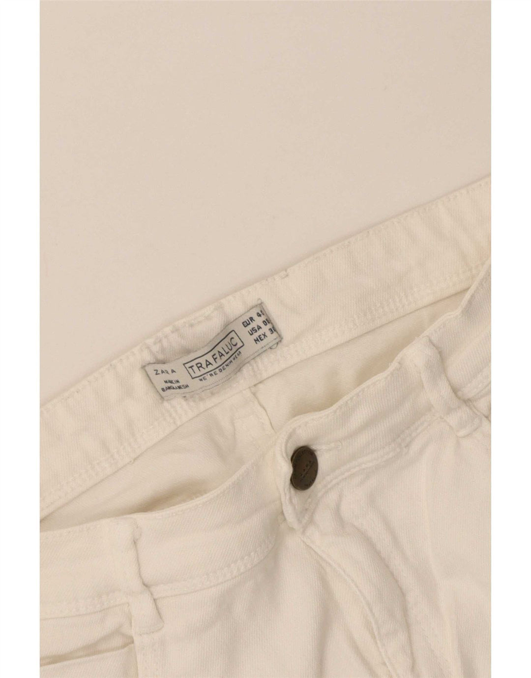 Zara Femme Trafaluc Slim Jean EU 40 Moyen W30 L30 Blanc