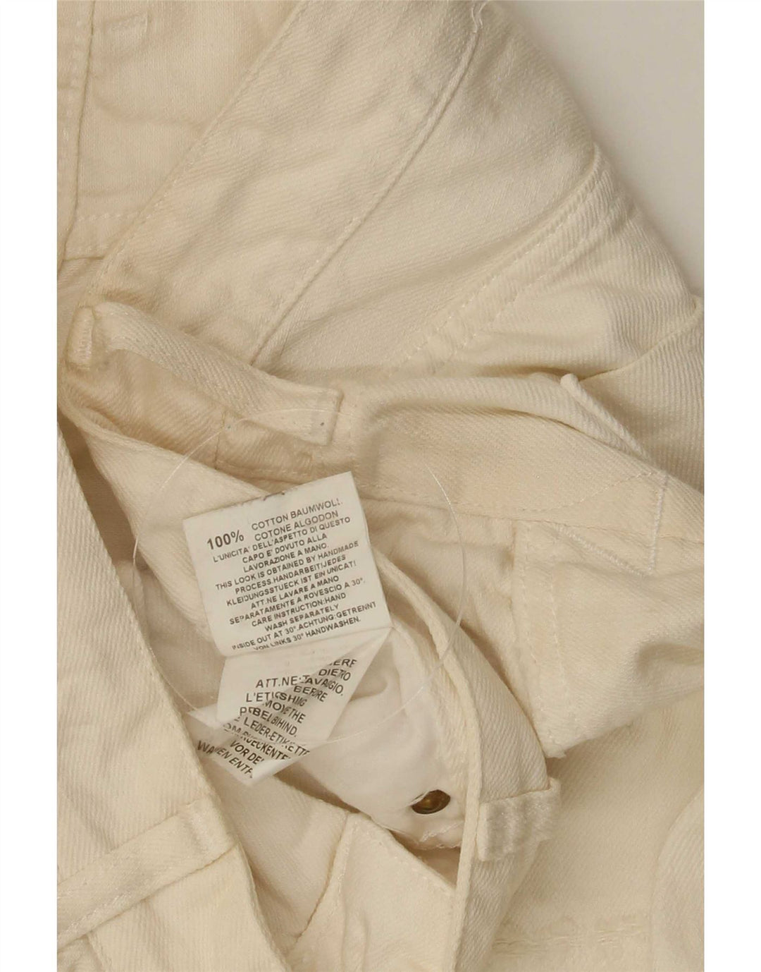 Take Two Mens Mitchell Distressed Slim Jeans W34 L35 Blanc cassé Coton