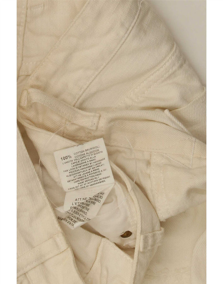 Take Two Mens Mitchell Distressed Slim Jeans W34 L35 Blanc cassé Coton