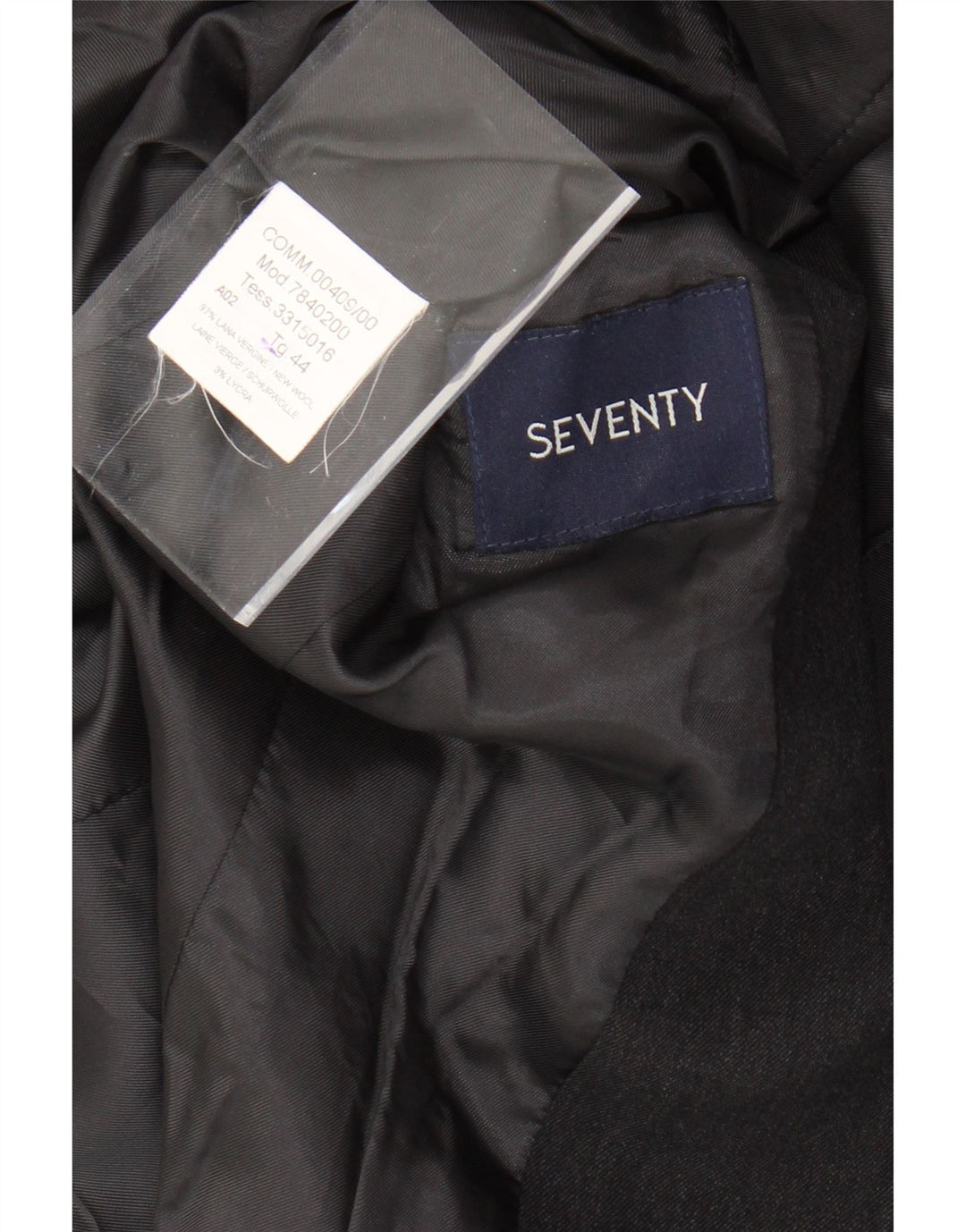 Veste Blazer Femme SEVENTY IT 44 Laine Vierge Noir Moyen