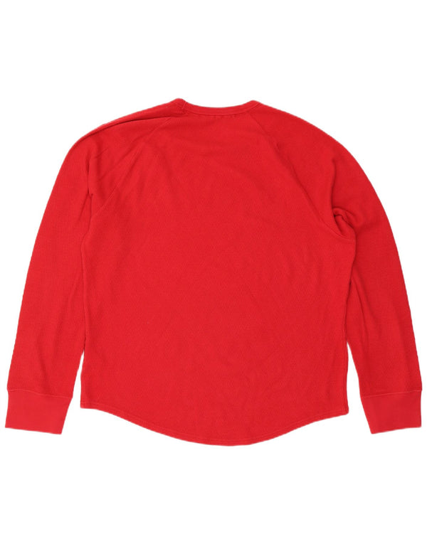 Hollister Haut graphique à manches longues pour homme XL Rouge Colourblock Cotton