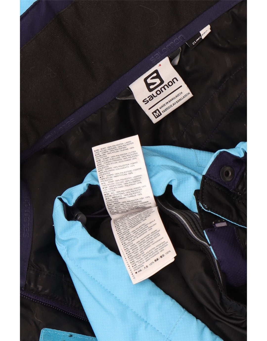 Salomon Veste de ski à capuche pour femme UK 14 Bleu moyen Polyester