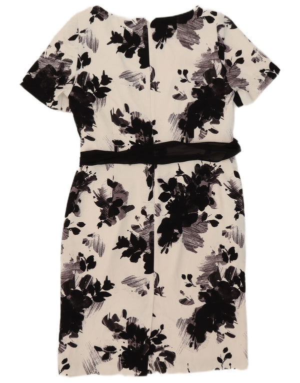 Jacques Vert Robe fourreau pour femme UK 44 Grand Blanc Floral Polyester