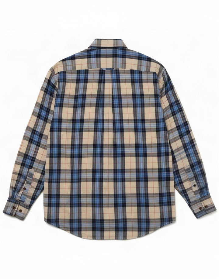Chemise homme Izod en coton à carreaux bleu moyen