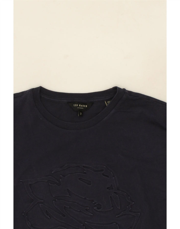 TED BAKER Womens Oversized Graphic T-Shirt Top Size 3 Medium Navy Blue Vintage Ted Baker and Second-Hand Ted Baker from Messina Hembry 
