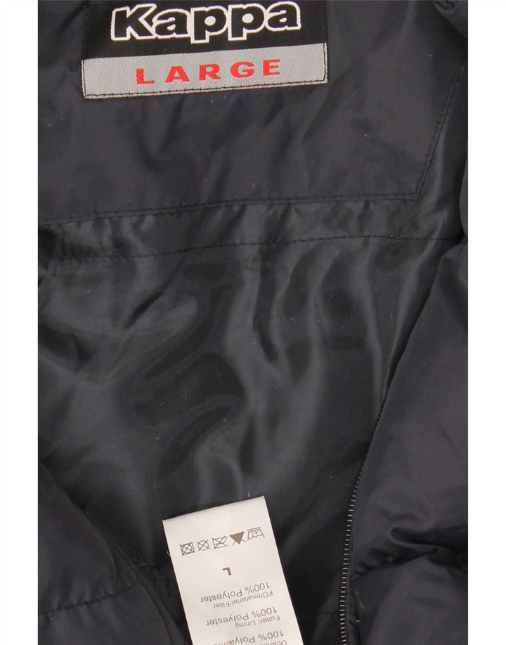 KAPPA Veste matelassée graphique pour homme UK 40 Large Bleu Marine Polyester