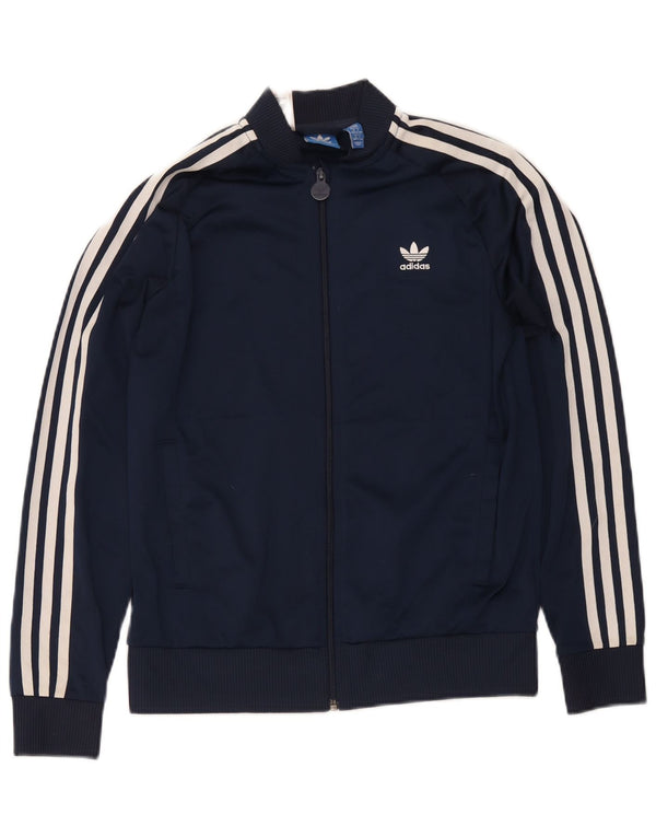 Veste de survêtement Adidas Garçon 13-14 ans Bleu Marine Polyester