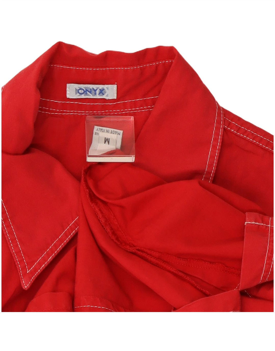 Onyx Chemise à manches courtes pour femme UK 12 Coton rouge moyen