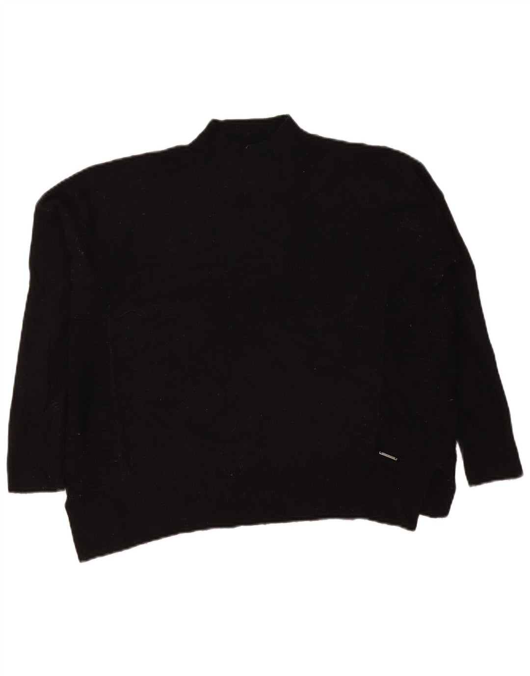 Superdry Pull surdimensionné à col roulé pour femme UK 8 Petite laine noire