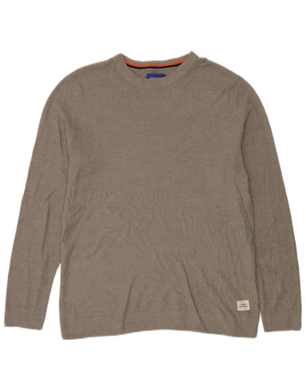 Jack & Jones Pull Col Bateau Homme XL Gris Coton