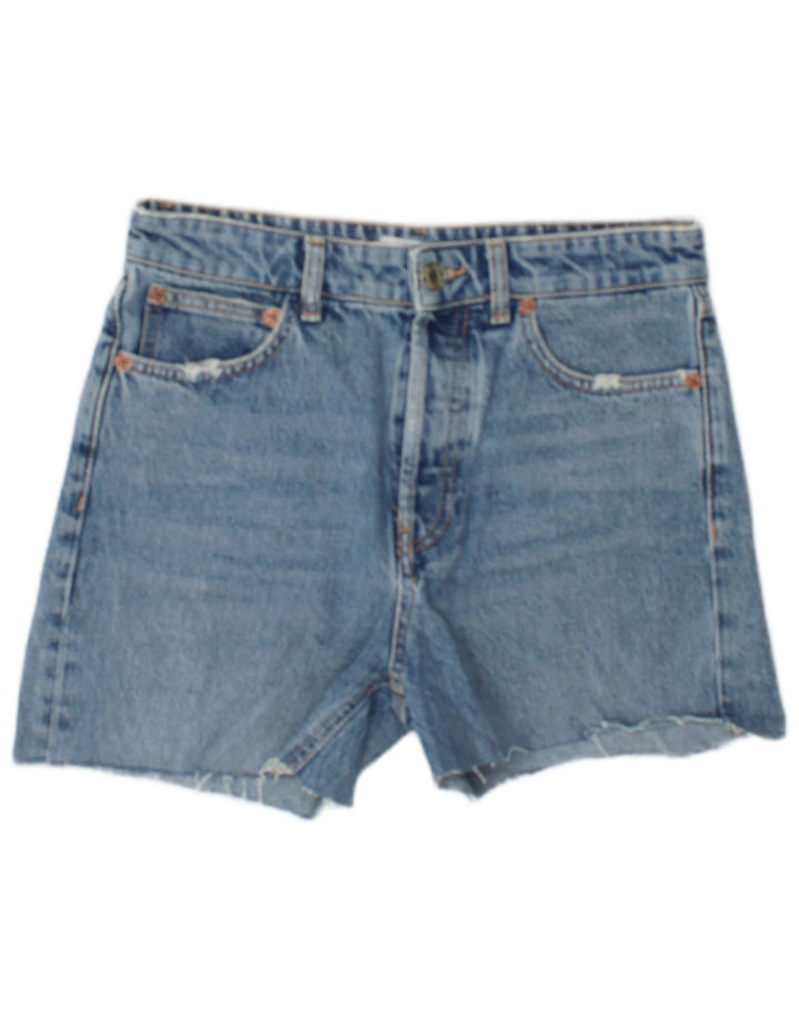 Zara Short en jean pour femme EU 38 Small W28 Bleu