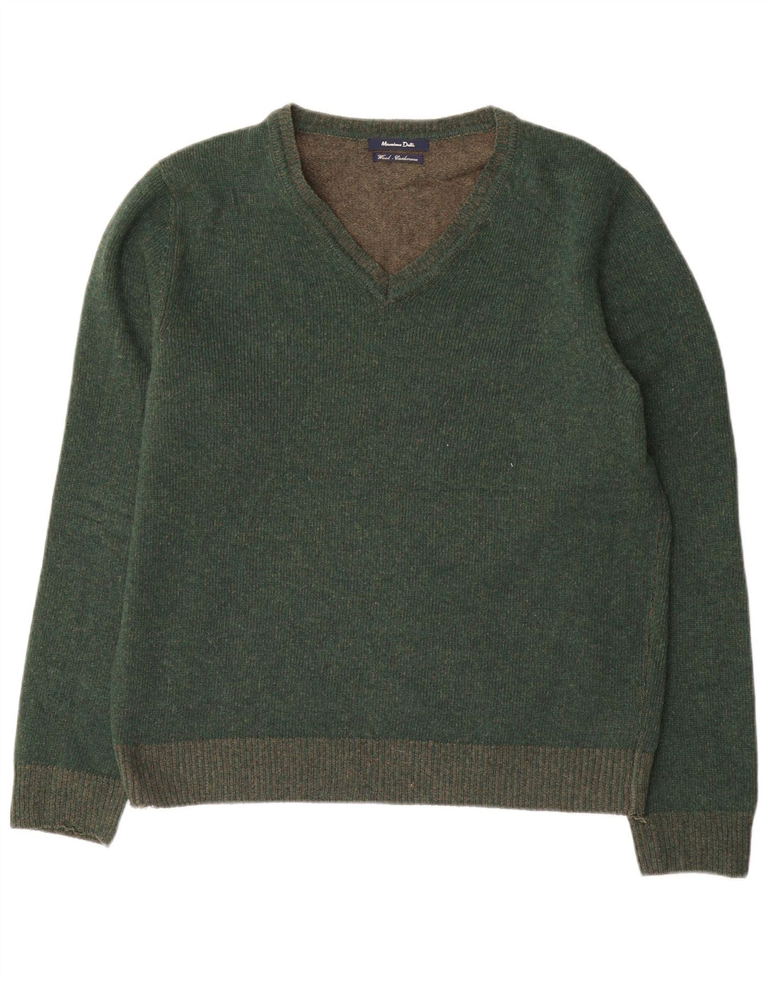 Massimo Dutti Pull Col V Homme Vert Moyen Laine