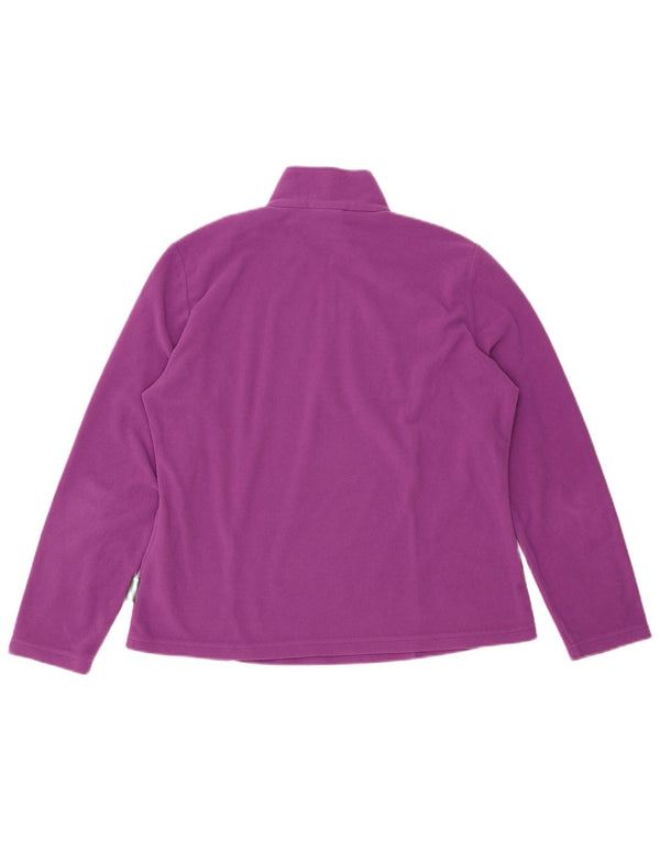JACK WOLFSKIN Pull Polaire Col Zippé Femme UK 18/20 XL Violet Polyester