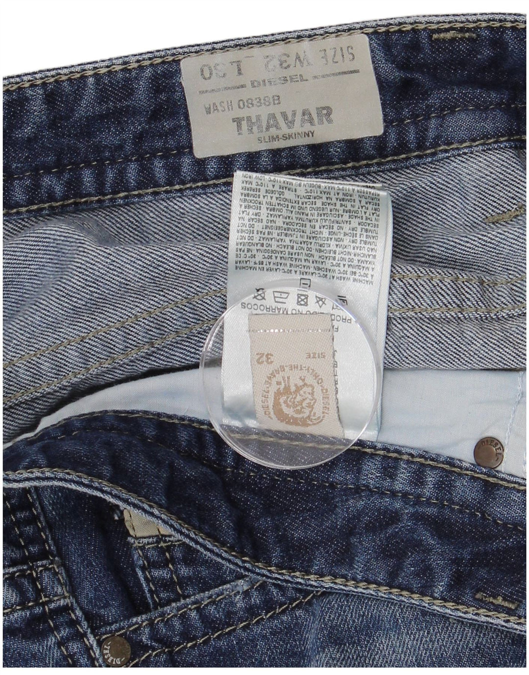 Diesel Jean Skinny Thavar Slim W32 L30 Homme Bleu Coton