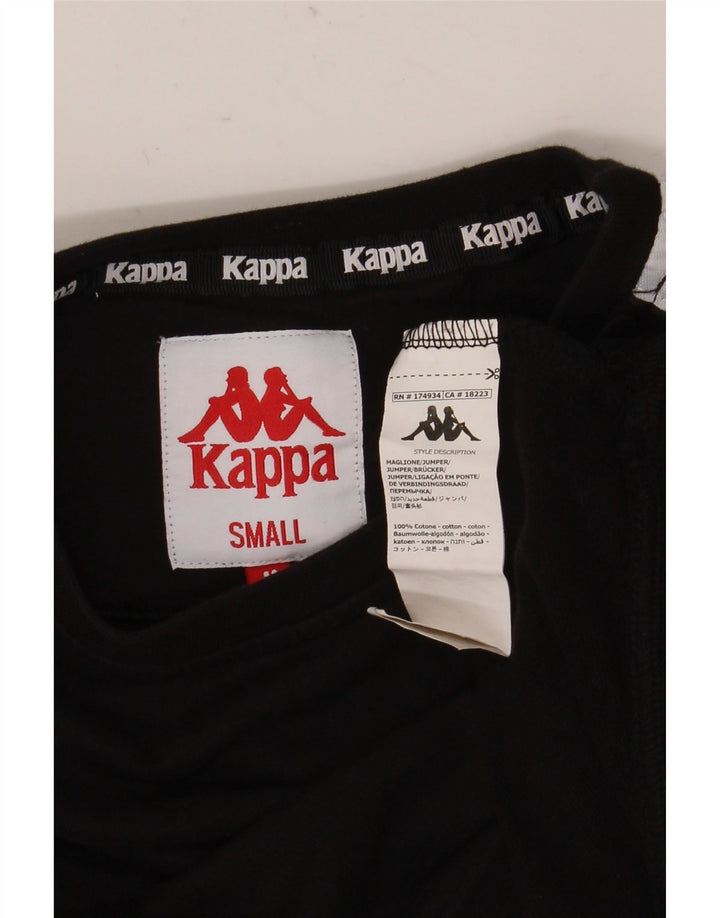 Kappa Sweat-shirt graphique surdimensionné pour femme UK 10 Small Noir