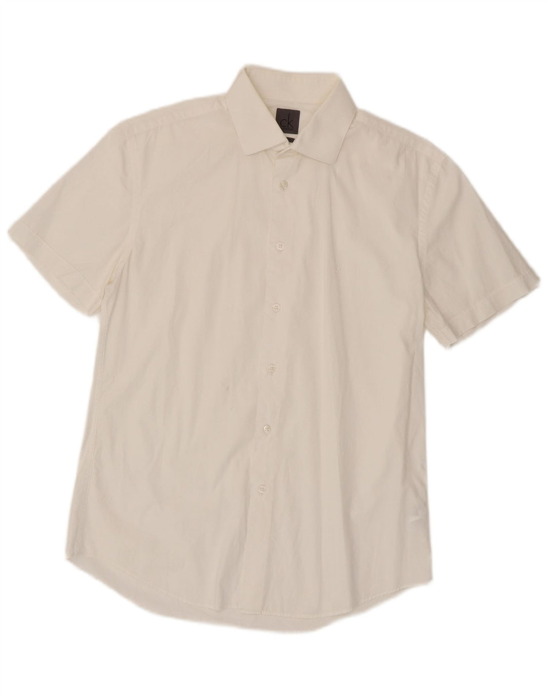 Calvin Klein Chemise à Manches Courtes Homme Blanc Moyen Coton