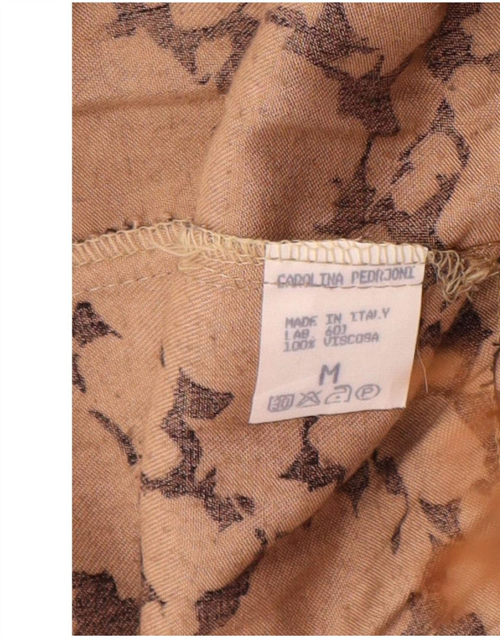 VINTAGE Jupe trapèze femme Medium W30 Viscose florale marron