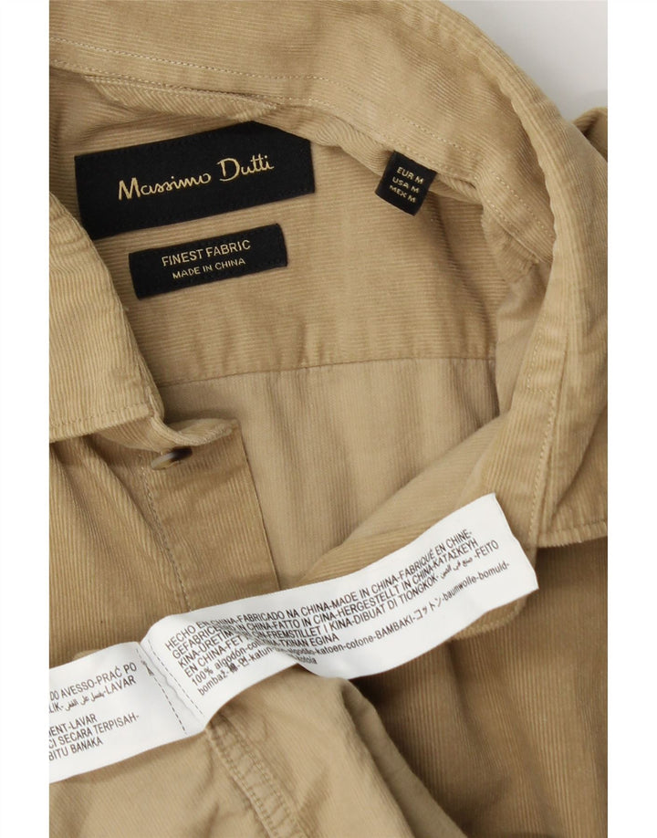 Massimo Dutti Chemise en velours côtelé en coton beige moyen
