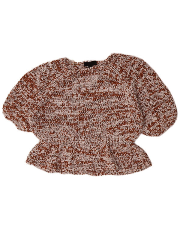Zara Chemisier surdimensionné au crochet pour femme UK 10 Petit coton marron