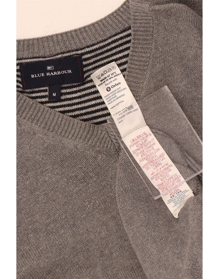 Marks & Spencer Pull Blue Harbor Col V Homme Gris Moyen Coton