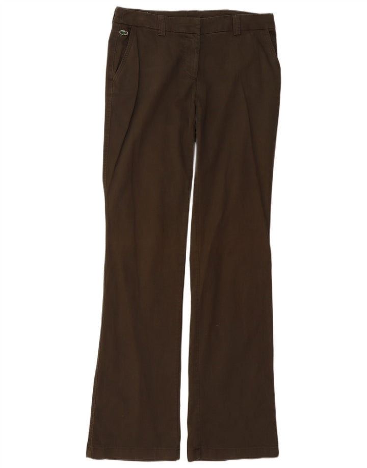 LACOSTE Womens Bootcut Chino Trousers Size 38 Medium W32 L34 Brown Cotton