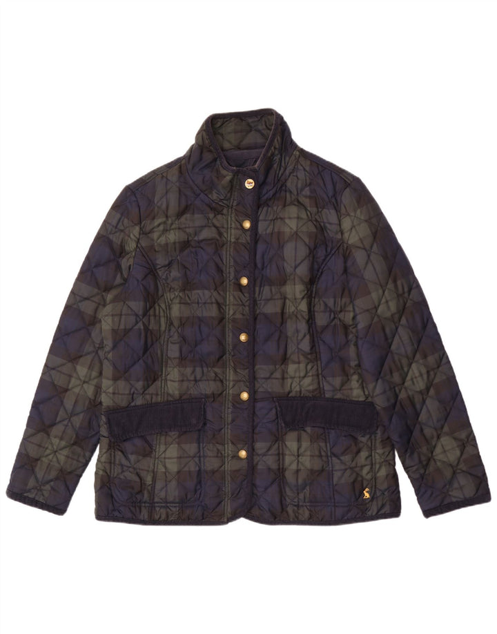 Joules Veste matelassée pour femme UK 18 XL Bleu marine à carreaux en polyester