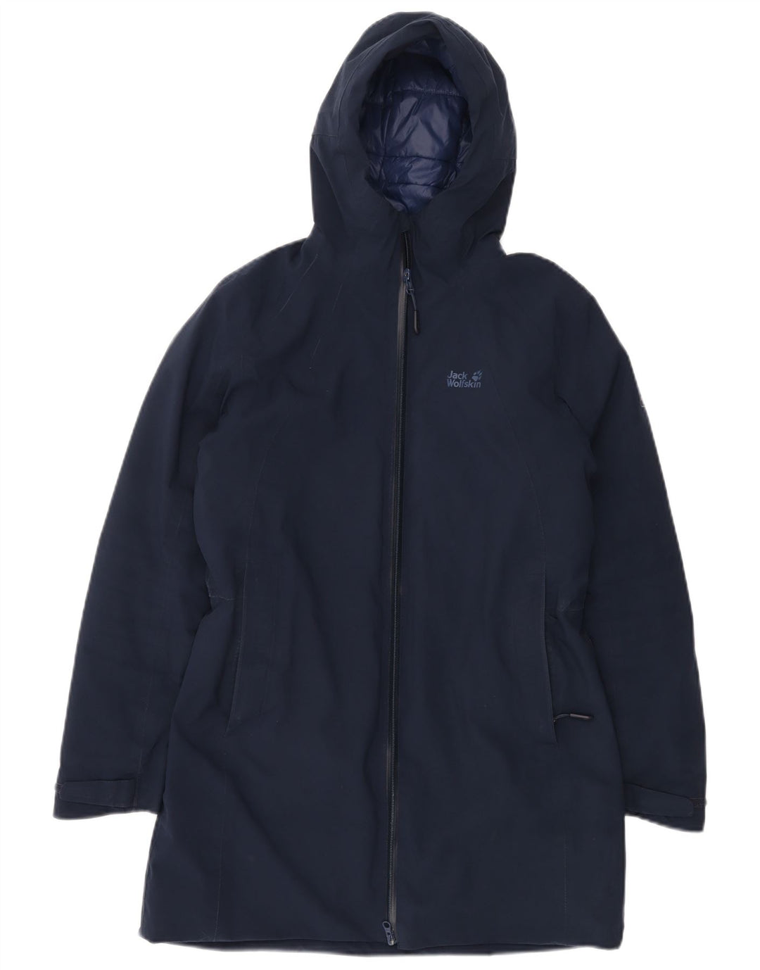 JACK WOLFSKIN Manteau coupe-vent surdimensionné à capuche pour femme UK 6 XS Bleu marine