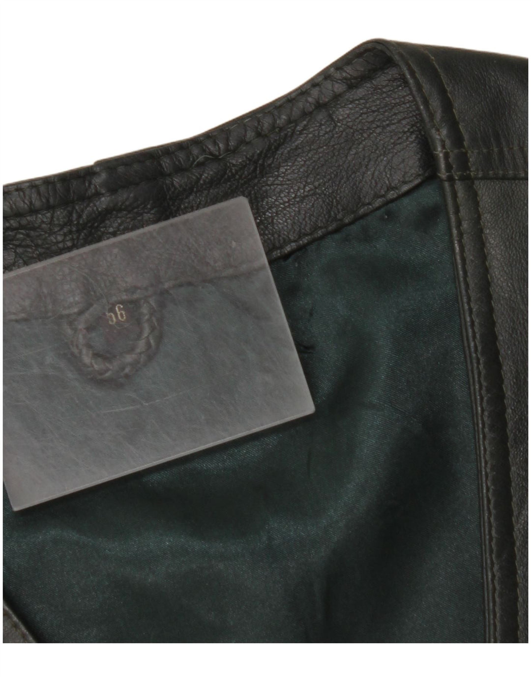 VINTAGE Gilet en cuir homme IT 56 2XL Cuir kaki