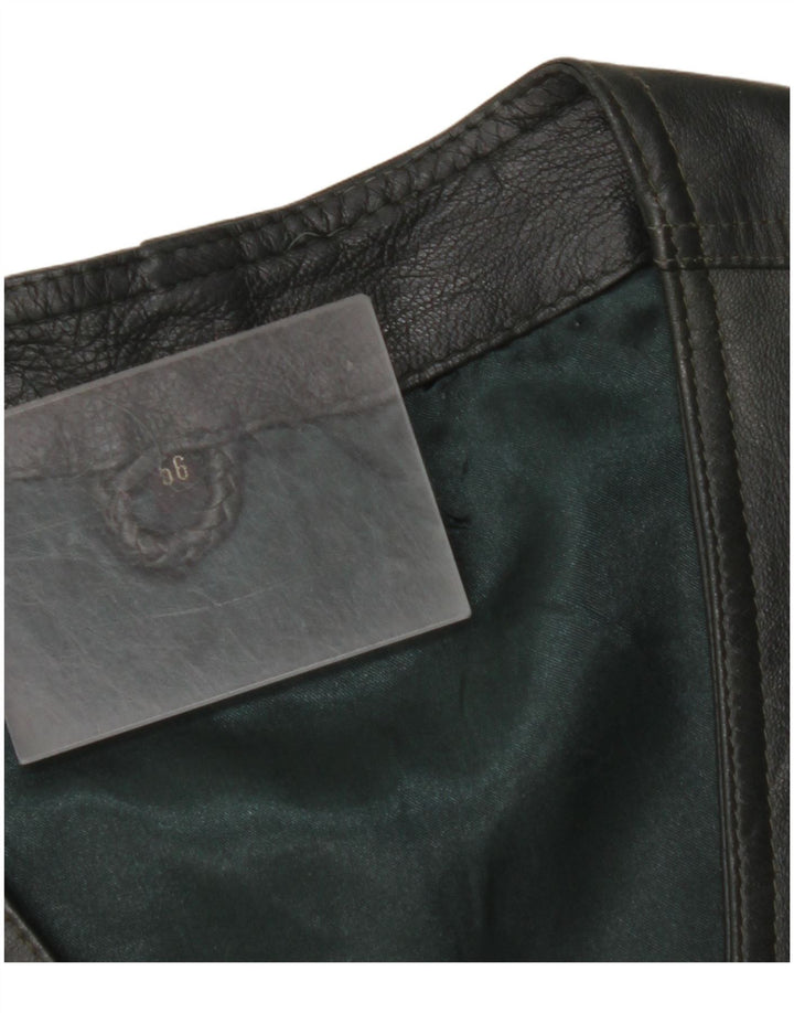 VINTAGE Gilet en cuir homme IT 56 2XL Cuir kaki