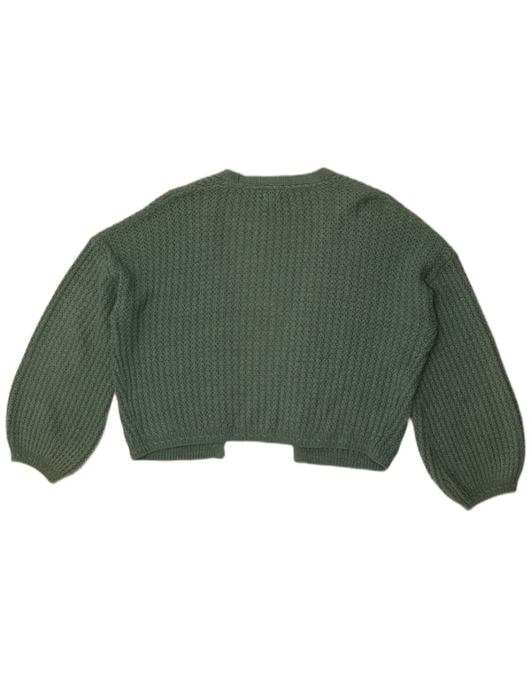 Fat Face Womens Oversized 3/4 Sleeve Cardigan Sweater UK 10 Small Green
