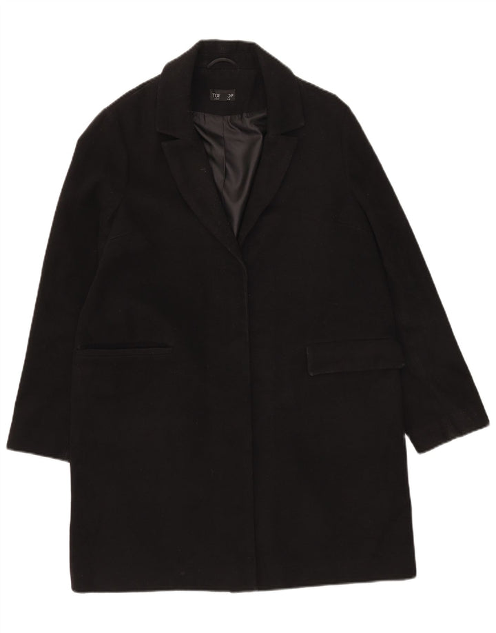 Topshop Manteau ouvert pour femme UK 10 Small Noir Polyester