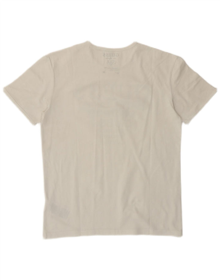 Guess T-Shirt Graphique Femme EU 38 Blanc Moyen Coton Classique