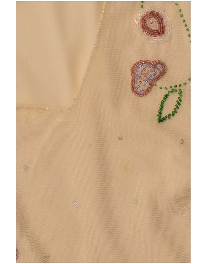 COAST Chemisier court transparent pour femme UK 16 Large Jaune Polyester