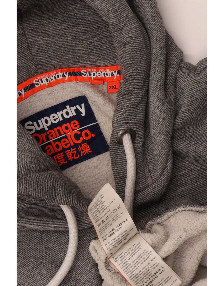 Superdry Mens Hoodie Jumper 2XL Grey Polyester