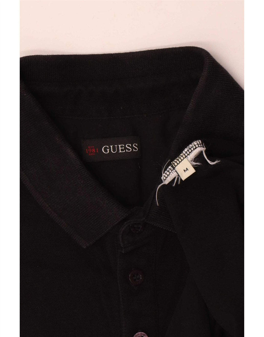 Guess Polo Homme Coton Noir Moyen