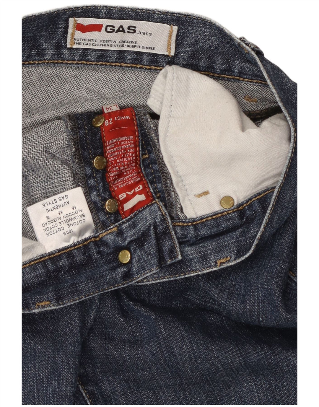 GAS Jean Slim Femme W28 L34 Bleu Coton