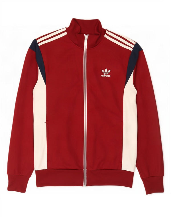 Adidas Veste de survêtement pour homme Bordeaux moyen Colourblock