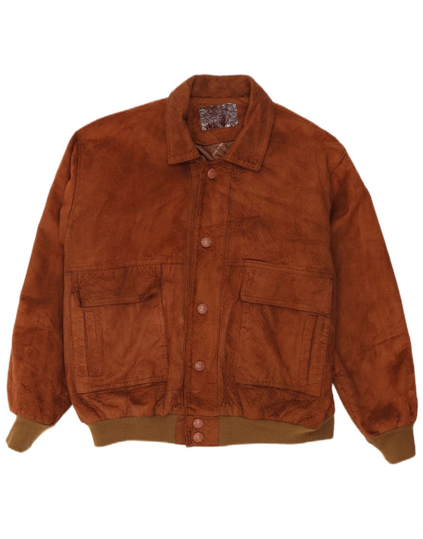 Alta Moda Veste Bomber en Daim pour Homme UK 42 XL Marron