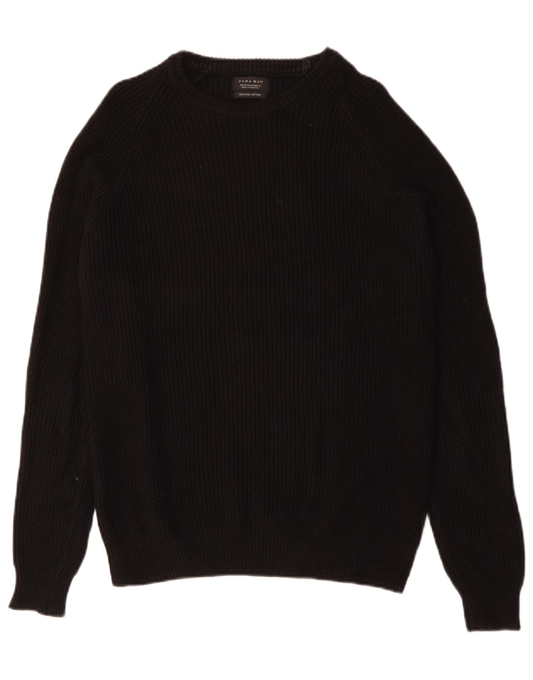 Zara Pull Col Bateau Homme Noir Moyen Coton